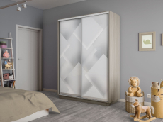 Шкафы-купе 2-х дверные, Шкаф-купе Экспресс 2-х дверный Фотопечать Квадрат Стекла 120х60х220