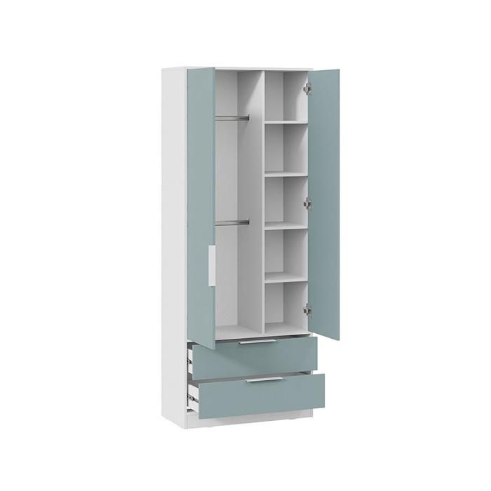 Для одежды, Шкаф для одежды Марли, белый, серо-голубой