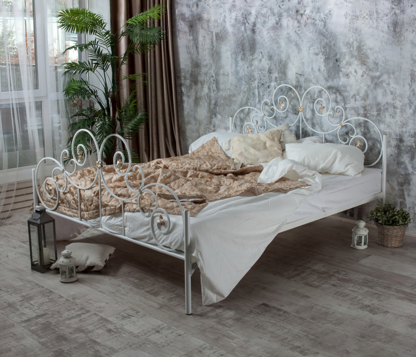 Кованые кровати, Кованая кровать Афина 1.4 с двумя спинками