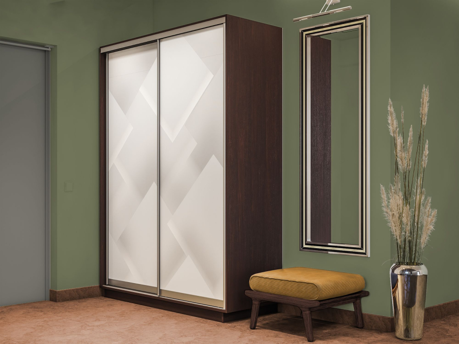 Шкафы-купе 2-х дверные, Шкаф-купе Экспресс 2-х дверный Фотопечать Квадрат Стекла 120х45х220