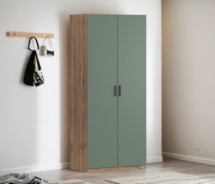 Шкаф двухдверный Макс 1000 мм, вариант №1 (ЛДСП, корпус дуб вотан)