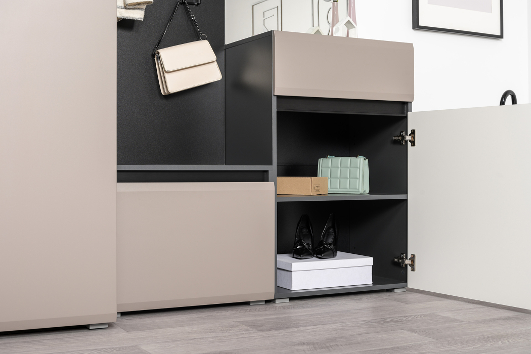 Тумбы, Комод Сидней 16.231.02, антрацит, веллюто капучино