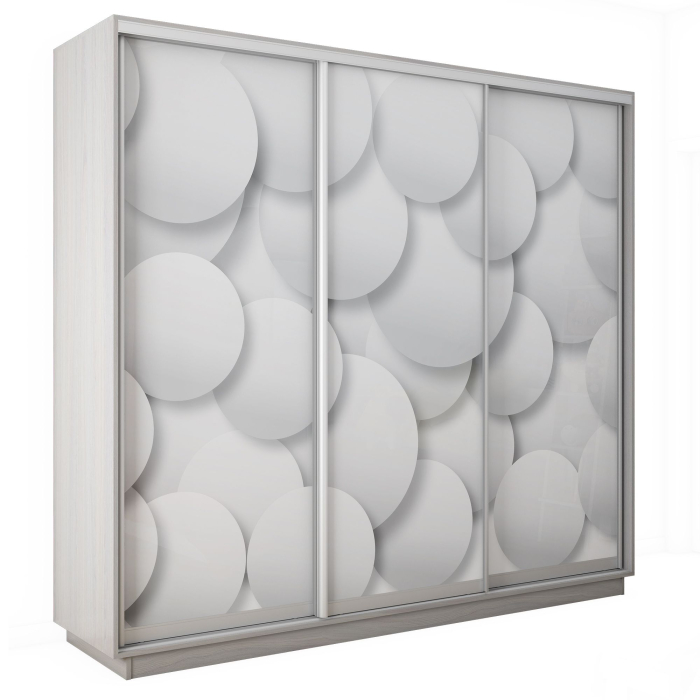 Шкафы-купе 3-х дверные, Шкаф-купе Экспресс 3-х дверный Фотопечать Шары Стекла 240х60х240