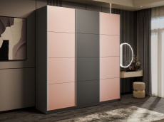 Шкафы-купе 3-х дверные, Шкаф-купе Эста 3-х дверный ДСП/Стекла пудра/Доводчик 300х66х240