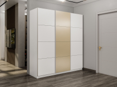 Шкафы-купе 3-х дверные, Шкаф-купе Прайм 3-х дверный Стекла фисташка/ДСП/Доводчики 210х57х230