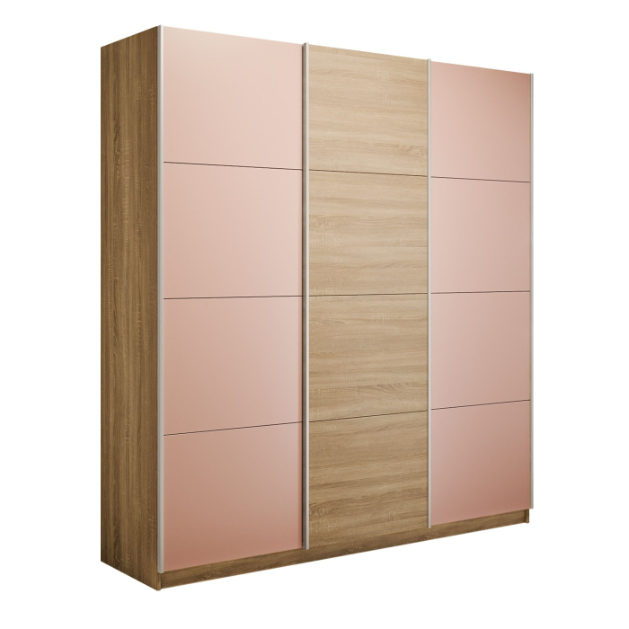 Шкафы-купе 3-х дверные, Шкаф-купе Эста 3-х дверный ДСП/Стекла пудра/Доводчик 240х66х240