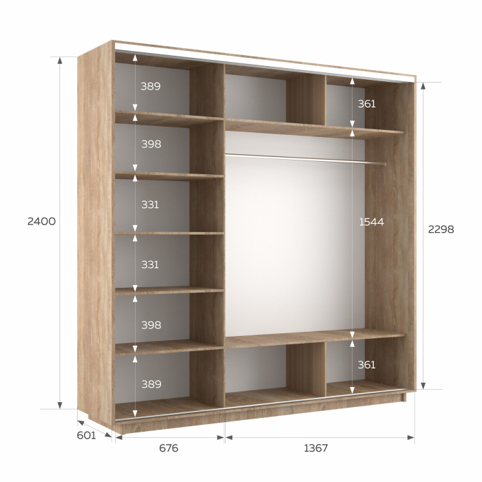 Шкафы-купе 3-х дверные, Шкаф-купе Экспресс 3-х дверный Фотопечать Шелк Стекла 210х60х240