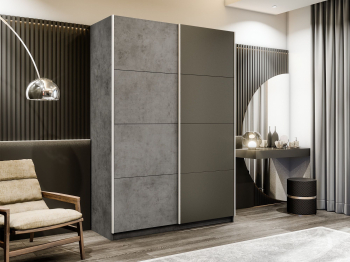 Шкаф-купе Прайм 2-х дверный ДСП/Стекло хаки/Доводчики 160х57х230