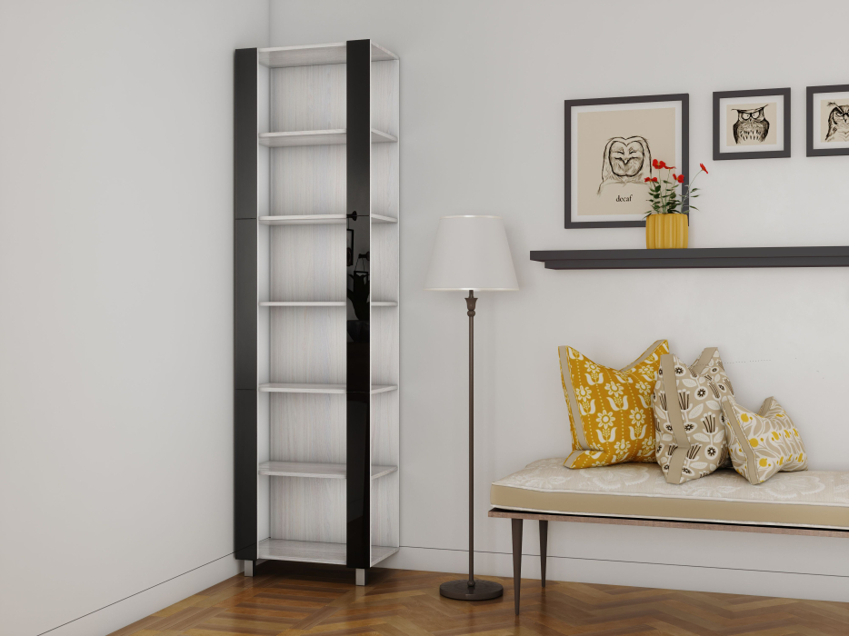 Открытые, Стеллаж модульный Универсальный 35х44х240 Черное стекло