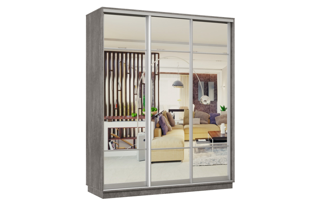 Шкафы-купе 3-х дверные, Шкаф-купе Премьер Лайт 24 (11;11;11) трехдверный