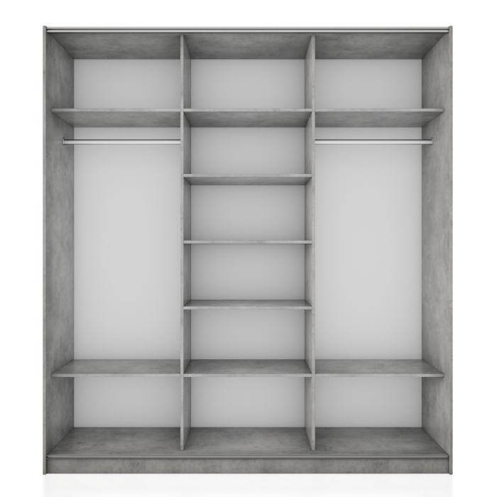 Шкафы-купе 3-х дверные, Шкаф-купе Прайм 3-х дверный Стекла черные/ДСП/Доводчики 210х57х230