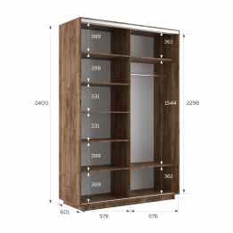 Шкаф-купе Экспресс 2-х дверный Фотопечать Ленты Стекла 120х60х240
