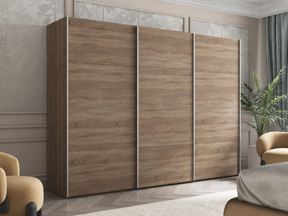 Шкафы-купе 3-х дверные, Шкаф-купе Эста ДСП+ДСП+ДСП 240х66х240