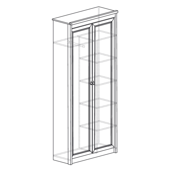 Шкафы распашные, Шкаф для одежды Флоренция 640, 2-х дверный, дуб оксфорд
