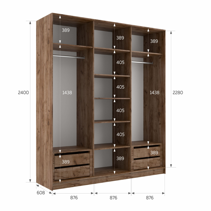 Шкафы-купе 3-х дверные, Шкаф-купе Эста 3-х дверный Стекла фисташка/Доводчик 270х66х240
