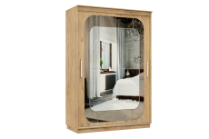 Шкафы-купе 2-х дверные, Шкаф-купе Премьер 10 двухдверный фасады Медиум, вставка бронза