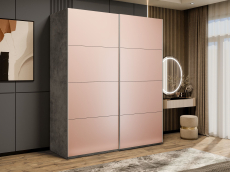 Шкафы-купе 2-х дверные, Шкаф-купе Эста 2-х дверный Стекла пудра/Доводчик 160х66х240