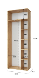 Шкаф для одежды Эмилия ЭЛ-13К комбинированный