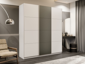 Шкаф-купе Прайм 3-х дверный Стекла хаки/ДСП/Доводчики 210х57х230