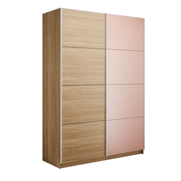 Шкафы-купе 2-х дверные, Шкаф-купе Прайм 2-х дверный ДСП/Стекло пудра/Доводчики 160х57х230