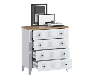 Комод Монтана СБ-3545 Белый Альпийский,Дуб Гамильтон/МДФ Дуб Белый