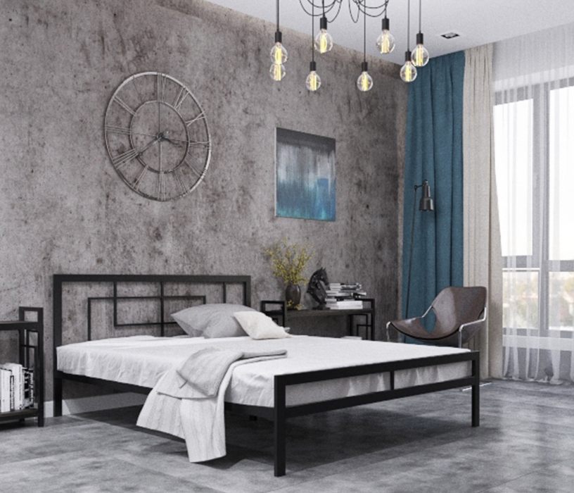 Кровати 160 см, Кровать в стиле лофт Кантерано low 1.6