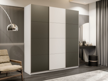 Шкаф-купе Прайм 3-х дверный Стекла хаки/ДСП/Доводчики 180х57х230