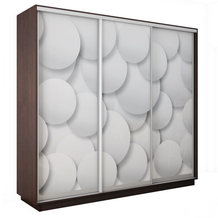 Шкафы-купе 3-х дверные, Шкаф-купе Экспресс 3-х дверный Фотопечать Шары Стекла 210х45х220