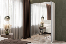 Шкафы-купе 2-х дверные, Шкаф-купе Smart 1424 2х дверный (фасады зеркало) профиль серебро