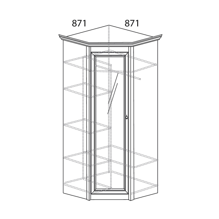 Для одежды, Шкаф угловой Флоренция 641, фасад глухой, дуб оксфорд