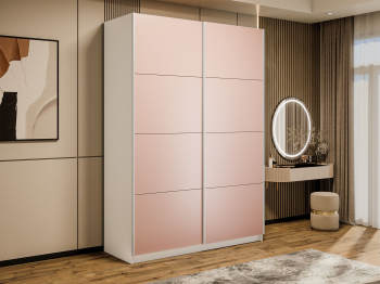 Шкаф-купе Прайм 2-х дверный Стекла пудра/Доводчики 160х57х230