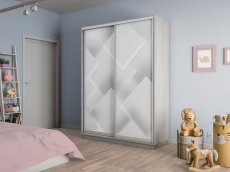 Шкафы-купе 2-х дверные, Шкаф-купе Экспресс 2-х дверный Фотопечать Квадрат Стекла 120х60х220