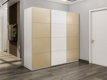 Шкаф-купе Эста 3-х дверный ДСП/Стекла фисташка/Доводчик 270х66х240