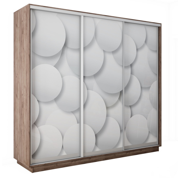 Шкафы-купе 3-х дверные, Шкаф-купе Экспресс 3-х дверный Фотопечать Шары Стекла 240х60х220