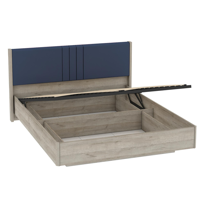 Кровати с мягким изголовьем, Кровать Лежер КРП-311-16-16 1,6, дуб серый, ткань missoni 14