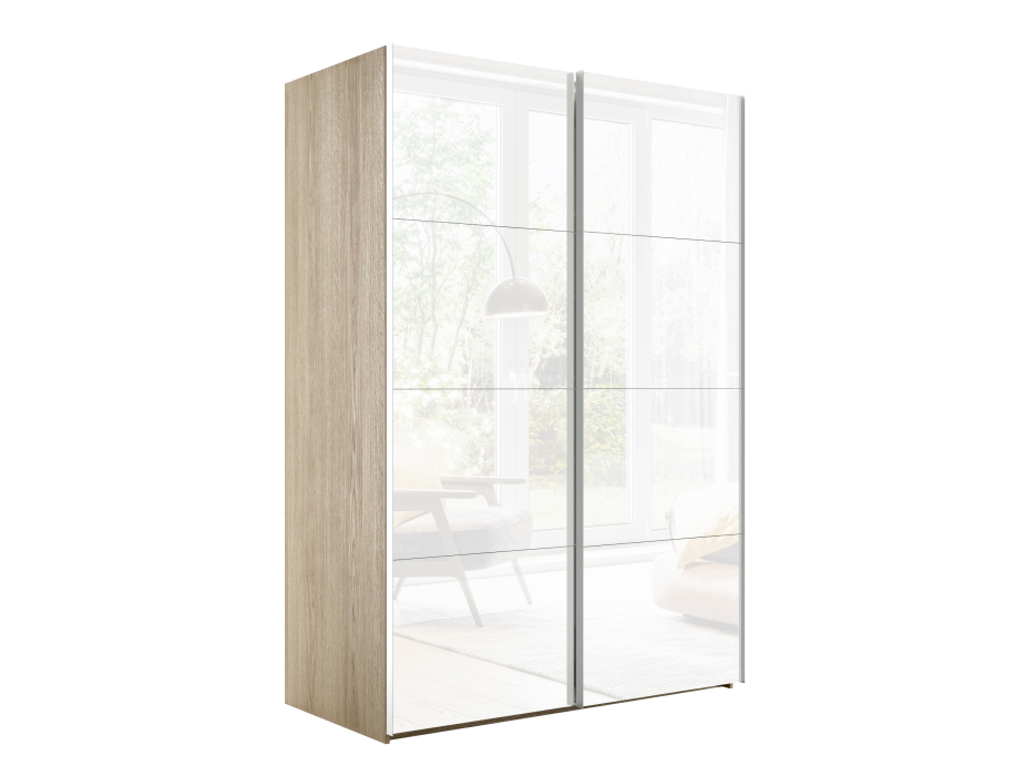 Шкафы-купе 2-х дверные, Шкаф-купе Эста Стекло белое+Стекло белое 160х66х240