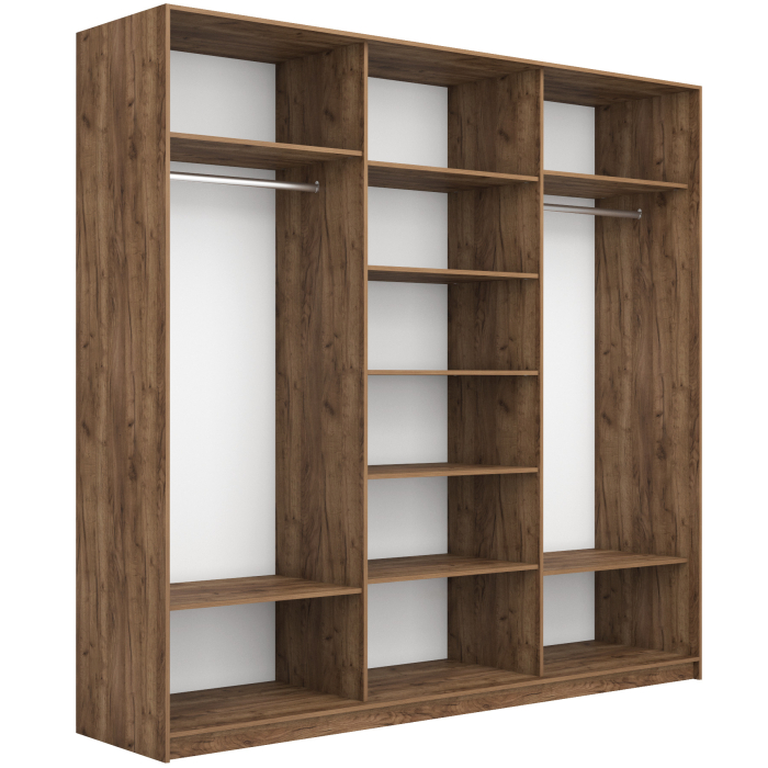 Шкафы-купе 3-х дверные, Шкаф-купе Прайм Широкий 3-х дверный Стекла хаки/Доводчики 240х57х230