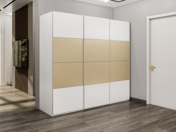 Шкаф-купе Эста 3-х дверный ДСП/Стекла фисташка/Доводчик 240х66х240