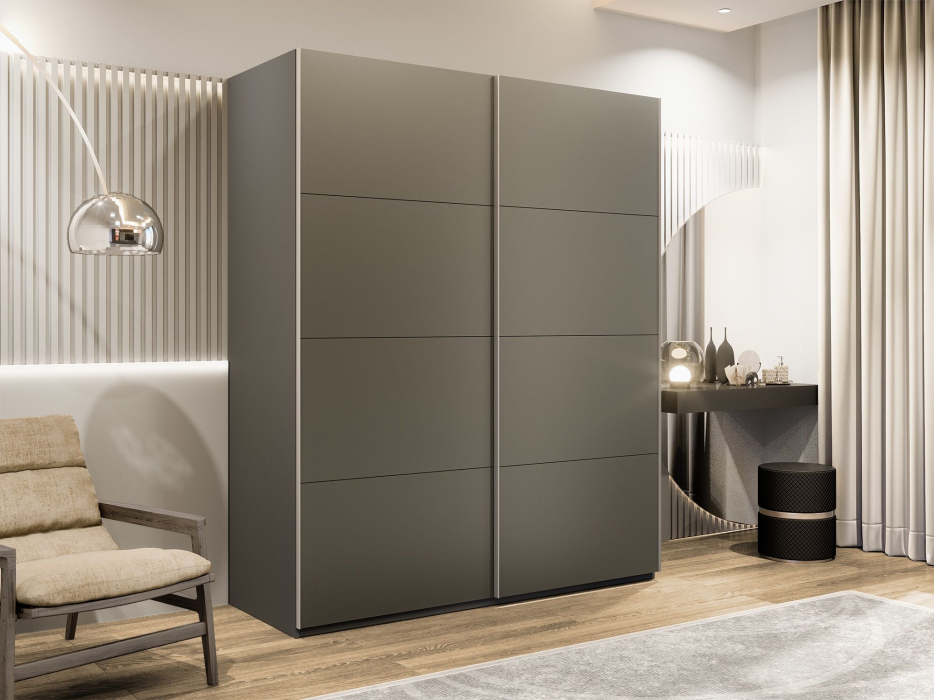 Шкафы-купе 2-х дверные, Шкаф-купе Эста 2-х дверный Стекла хаки/Доводчик 200х66х240