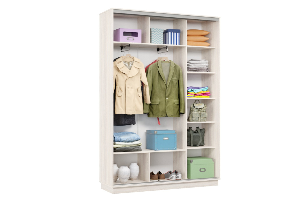 Шкафы-купе 2-х дверные, Шкаф-купе Премьер Лайт 11 Ф-1356 двухдверный