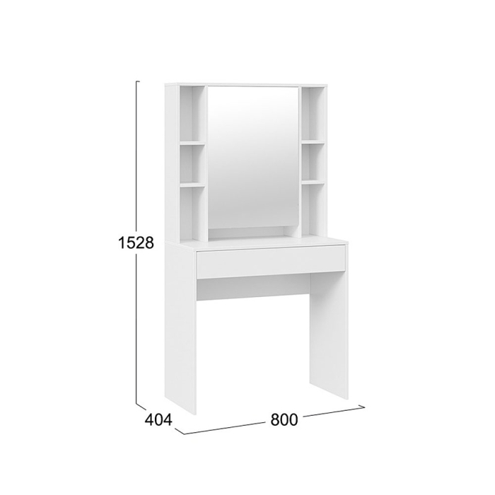 С зеркалом, Стол туалетный Салли, белый