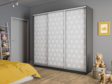 Шкафы-купе 3-х дверные, Шкаф-купе Экспресс 3-х дверный Фотопечать Калейдоскоп Стекла 210х45х220