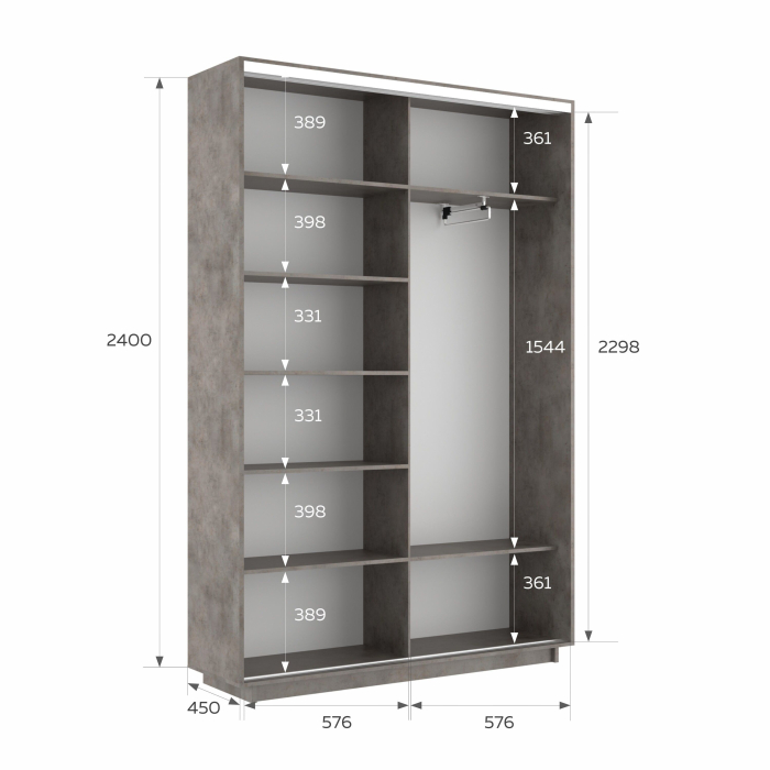 Шкафы-купе 2-х дверные, Шкаф-купе Экспресс 2-х дверный Фотопечать Ленты Стекла 120х45х240