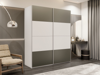 Шкаф-купе Эста 2-х дверный ДСП/Стекла хаки/Доводчик 160х66х240