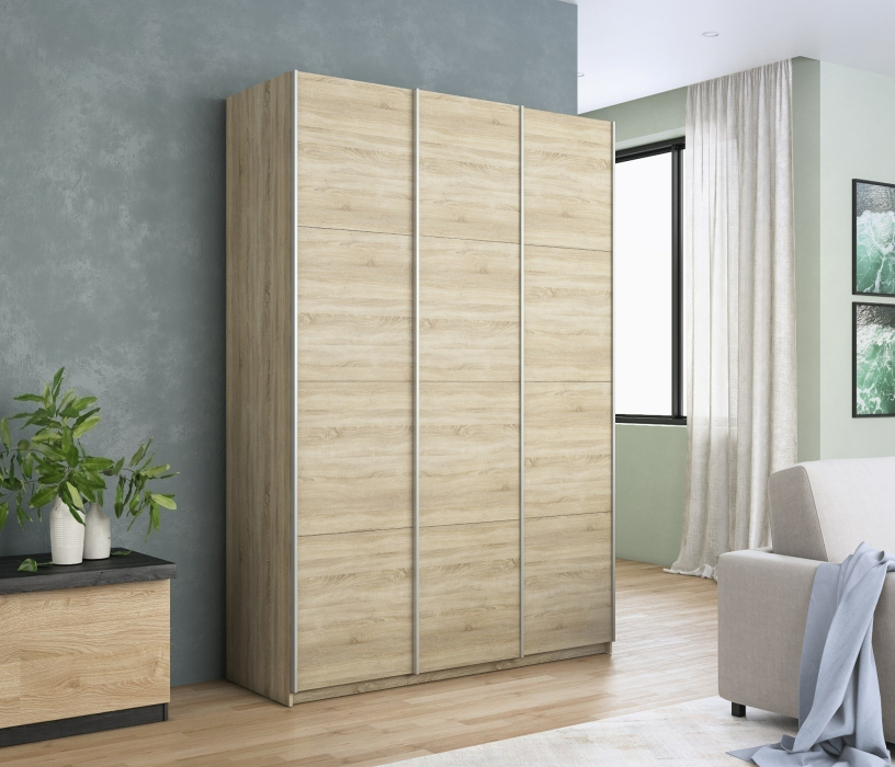 Шкафы-купе 3-х дверные, Шкаф Прайм трио ДСП 2300 х 1800 х 570