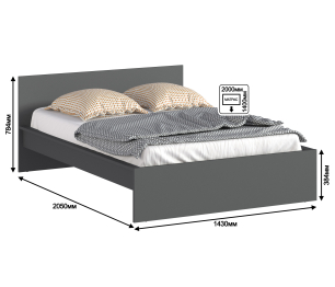 Кровать (1400) Леон/Бруклин СБ-3368