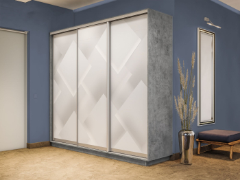 Шкаф-купе Экспресс 3-х дверный Фотопечать Квадрат Стекла 240х60х240