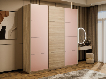 Шкаф-купе Эста 3-х дверный ДСП/Стекла пудра/Доводчик 270х66х240