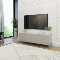 ТВ-тумбы, Тумба ТВ Мальта, белый, сабия, ножки золото