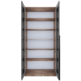 Шкаф распашной Е1 Локер 101x52.5x220 см, с черным стеклом и полками